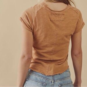 Free People Short Sleeve Tee in Rusty Tan